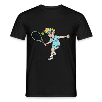 Motif du joueur de tennis pour enfants tennis pour enfants - T-shirt homme - noir - Devant - AI Model Male 178 light (178cm)