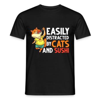 Katze Sushi Japanische Nigiri Schüssel Maker - Männer T-Shirt - Schwarz - Vorne - AI Model Male 178 light (178cm)