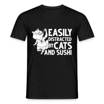 Katze Sushi Japanische Nigiri Schüssel Maker - Männer T-Shirt - Schwarz - Vorne - AI Model Male 178 light (178cm)