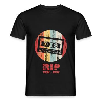Cassette vintage rétro - T-shirt homme - noir - Devant - AI Model Male 178 light (178cm)