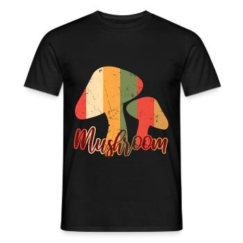 Mushroom Vintage Distressed - Männer T-Shirt - Schwarz - Vorne - AI Model Male 178 light (178cm)