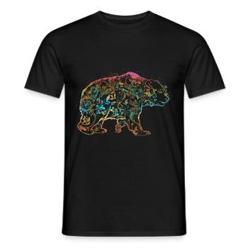 Bear Splash - Men's T-Shirt - black - Front - AI Model Male 178 light (178cm)
