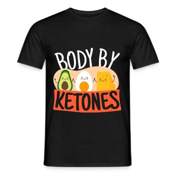 Body By Ketones Cheese Eggs Avocado - Men's T-Shirt - black - Front - AI Model Male 178 light (178cm)