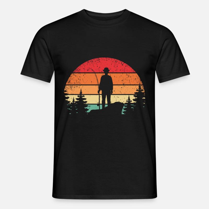 Pêcheur rétro - T-shirt homme - noir