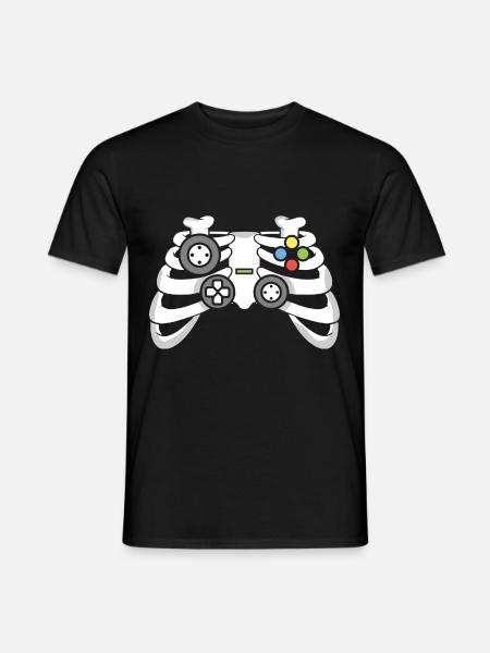Halloween Skeleton Gaming Controller - Männer T-Shirt - Schwarz