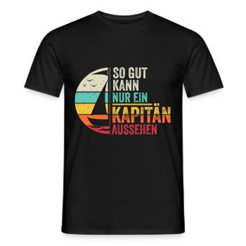 Seul un capitaine peut être aussi beau - T-shirt homme - noir - Devant - AI Model Male 178 light (178cm)