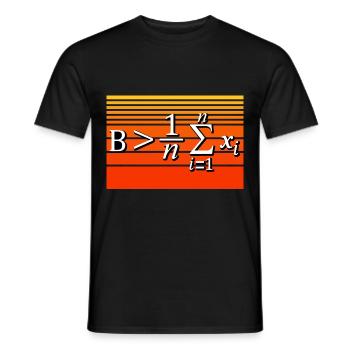 Jeu de mots mathématique - Soyez supérieur à la moyenne - T-shirt homme - noir - Devant - AI Model Male 178 light (178cm)