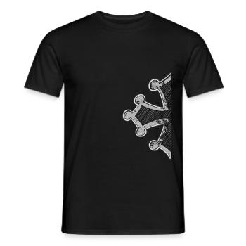 Half cross region Occitanie grey/white hatched - Men's T-Shirt - black - Front - AI Model Male 178 light (178cm)