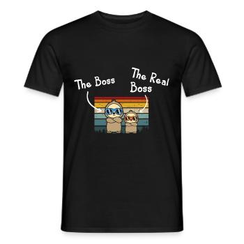 Le patron Le vrai patron Papa Son Partner Look - T-shirt homme - noir - Devant - AI Model Male 178 light (178cm)
