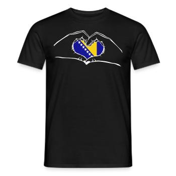 J’aime les mains Bosnia and Herzegovina - coeur - T-shirt homme - noir - Devant - AI Model Male 178 light (178cm)