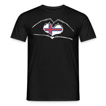 J’adore l’île - coeur mains - T-shirt homme - noir - Devant - AI Model Male 178 light (178cm)