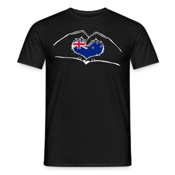 J’aime les mains de Nouvelle Zélande - New Zealand - T-shirt homme - noir - Devant - AI Model Male 178 light (178cm)