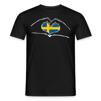 J’ai le cœur amour Suède - mains - T-shirt homme - noir - Devant - AI Model Male 178 light (178cm)