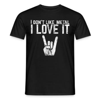 Je n'aime pas le métal J'aime ça Paroles Idée de cadeau - T-shirt homme - noir - Devant - AI Model Male 178 light (178cm)