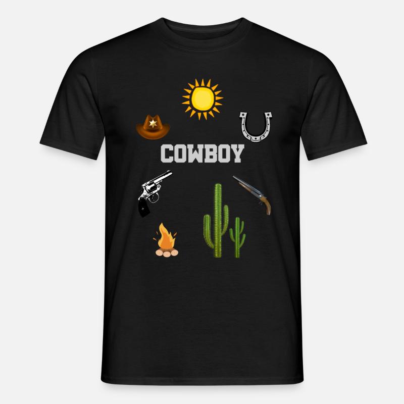Cowboy - Männer T-Shirt - Schwarz