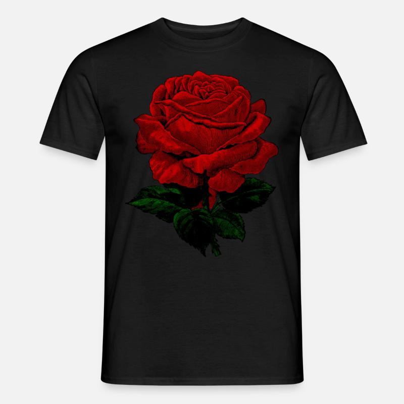 Rosa vintage rossa - T-shirt uomo - nero