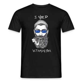 i need vitamin sea sailor with pipe - Men's T-Shirt - black - Front - AI Model Male 178 light (178cm)