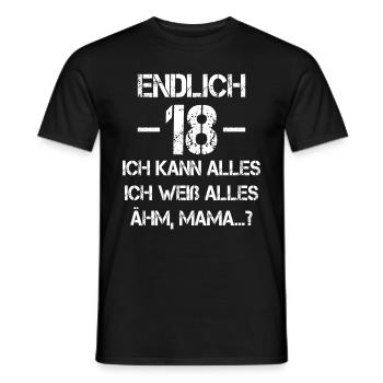 18 Geburtstag 18 Jahre Volljährig Erwachsen 18ter - Männer T-Shirt - Schwarz - Vorne - AI Model Male 178 light (178cm)