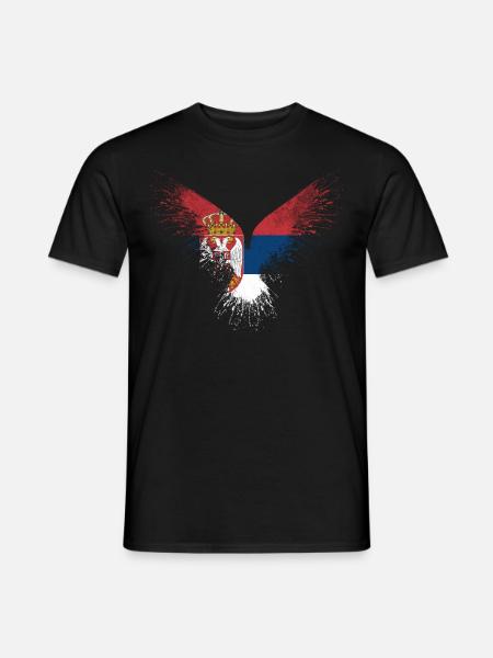 Serbia Eagle Flag - Men's T-Shirt - black