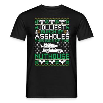 Jolliest Bunch Of Assholes Side Of The Nuthouse - Männer T-Shirt - Schwarz - Vorne - AI Model Male 178 light (178cm)