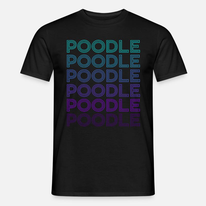 Pudel Retro - Männer T-Shirt - Schwarz