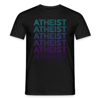 Atheist Retro - Männer T-Shirt - Schwarz - Vorne - AI Model Male 178 light (178cm)
