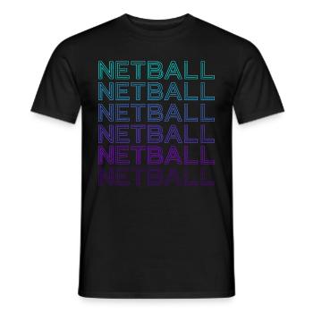 Netball Retro - Männer T-Shirt - Schwarz - Vorne - AI Model Male 178 light (178cm)