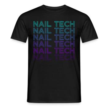 Nail Tech Beautician Nail Technician Retro - Men's T-Shirt - black - Front - AI Model Male 178 light (178cm)