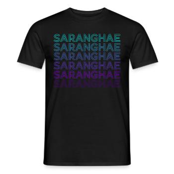 Saranghae Kpop Finger Heart Kdrama Rétro - T-shirt homme - noir - Devant - AI Model Male 178 light (178cm)