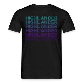 Highlander Scottish Highland Cow Retro - Men's T-Shirt - black - Front - AI Model Male 178 light (178cm)