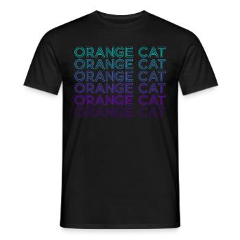 Orange Cat Tabby Cat Retro - Men's T-Shirt - black - Front - AI Model Male 178 light (178cm)