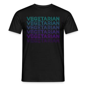 Vegetarische Retro - Heren T-shirt - zwart - Voor - AI Model Male 178 light (178cm)