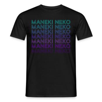 Maneki Neko Chat Japonais Happy Retro - T-shirt homme - noir - Devant - AI Model Male 178 light (178cm)