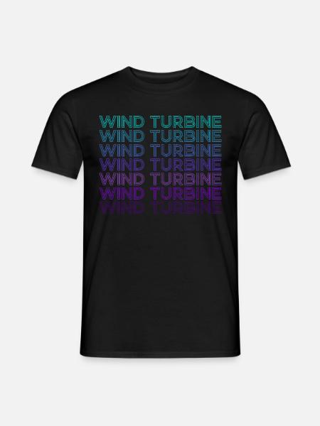 Wind turbine Retro - Men's T-Shirt - black