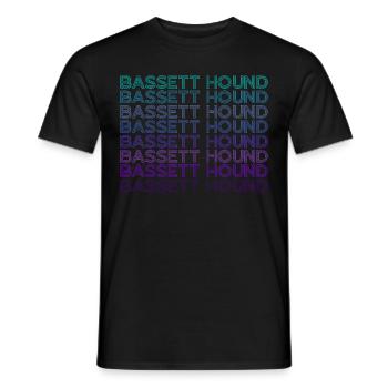 Bassett Hound Rétro - T-shirt homme - noir - Devant - AI Model Male 178 light (178cm)