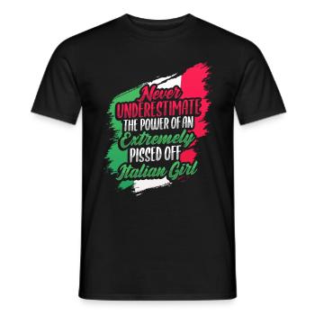Funny Italian Girl Italian - Men's T-Shirt - black - Front - AI Model Male 178 light (178cm)