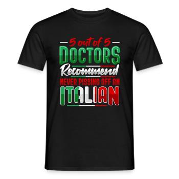 Drôle d’italien amoureux de l’Italie - T-shirt homme - noir - Devant - AI Model Male 178 light (178cm)