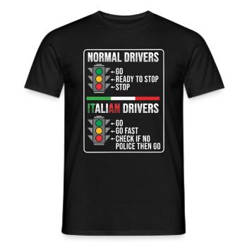 Funny Italian driver Italy lover - Men's T-Shirt - black - Front - AI Model Male 178 light (178cm)