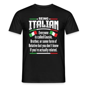 Drôle d’italien amoureux de l’Italie - T-shirt homme - noir - Devant - AI Model Male 178 light (178cm)