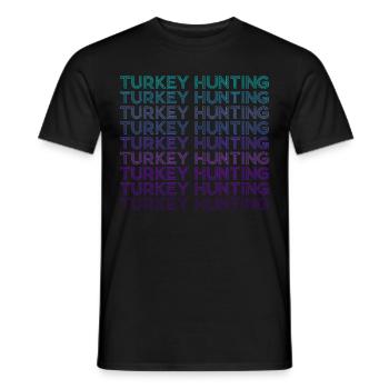 Turkey Hunting Hunter Retro - Men's T-Shirt - black - Front - AI Model Male 178 light (178cm)