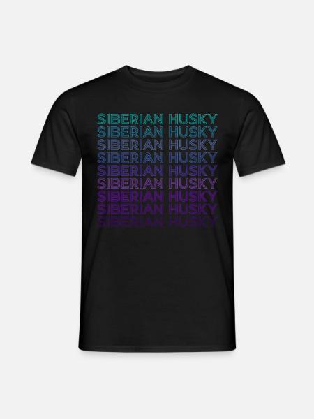 Siberian Husky Retro - Männer T-Shirt - Schwarz