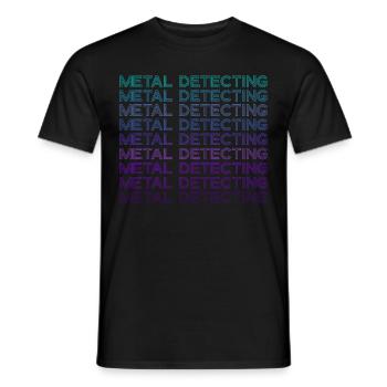 Metalldetektion Retro - Männer T-Shirt - Schwarz - Vorne - AI Model Male 178 light (178cm)