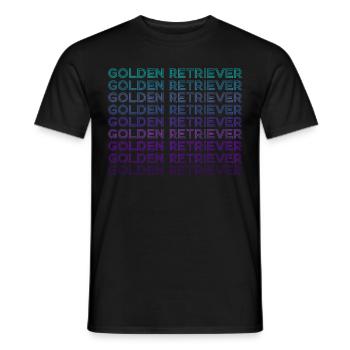 Golden Retriever Retro - Men's T-Shirt - black - Front - AI Model Male 178 light (178cm)