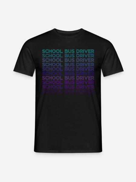 School bus driver Retro - Men's T-Shirt - black