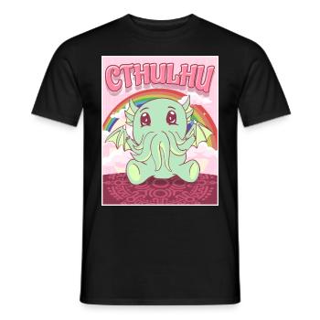 Kawaii Cthulhu Necronomicon Cthulhu Monster - Men's T-Shirt - black - Front - AI Model Male 178 light (178cm)