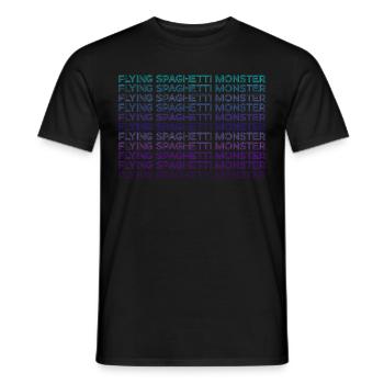Fliegendes Spaghettimonster Pastafari FSM Retro - Männer T-Shirt - Schwarz - Vorne - AI Model Male 178 light (178cm)