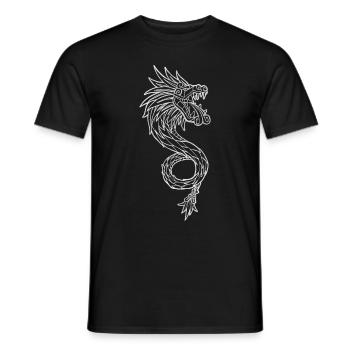 Quetzalcoatl Aztec Maya Feathered Snake - Men's T-Shirt - black - Front - AI Model Male 178 light (178cm)