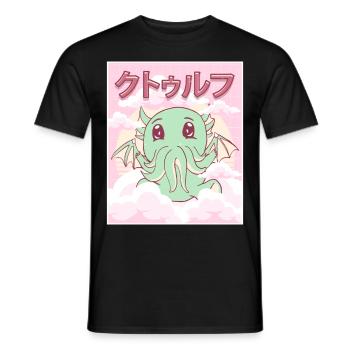 Kawaii Cthulhu Necronomicon Cthulhu Monster - Men's T-Shirt - black - Front - AI Model Male 178 light (178cm)