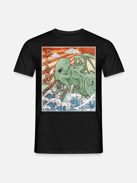 Kaiju Cthulhu Necronomicon Japanisches Monster - Männer T-Shirt - Schwarz