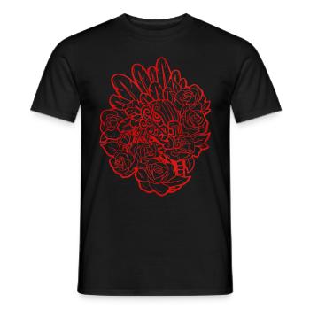Quetzalcoatl Roses Ancient Aztec Serpent Maya - Men's T-Shirt - black - Front - AI Model Male 178 light (178cm)